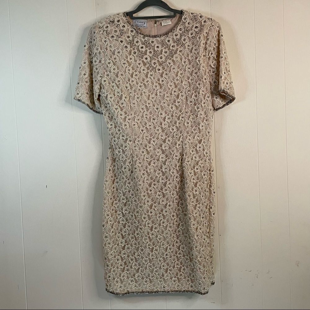 Vintage Stenay Beaded Lace Dress
